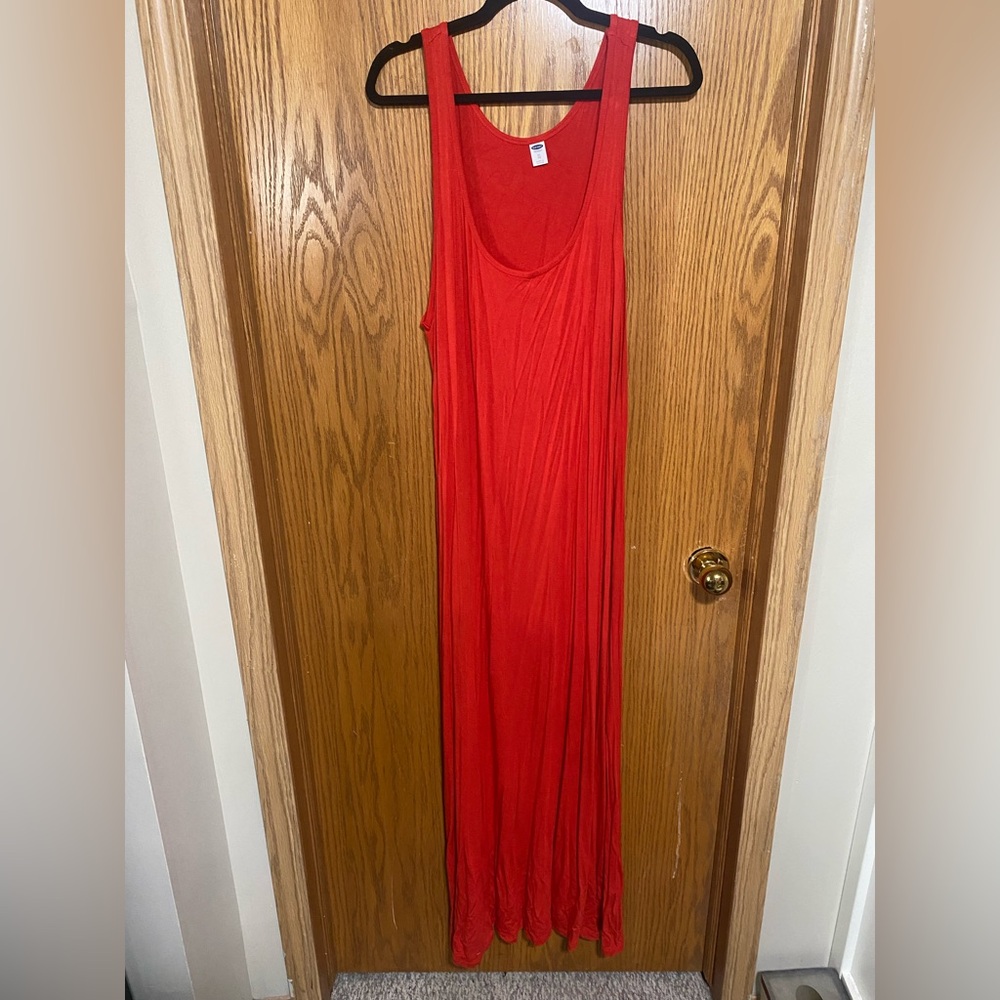 Women’s orange tank top maxi dress
